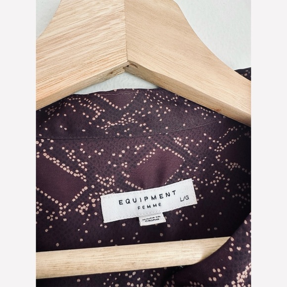 Equipment Helaine Snake-print Satin Blouse in Merlot Red - Picture 7 of 11